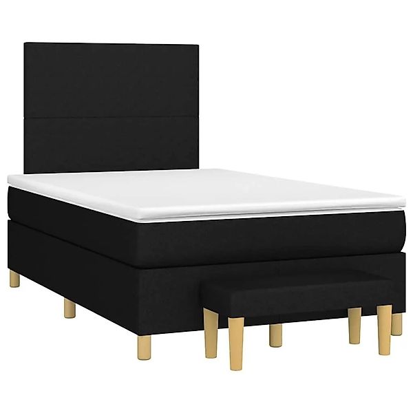 vidaXL Boxspringbett mit Matratze Schwarz 120x190 cm Stoff 3270392 günstig online kaufen