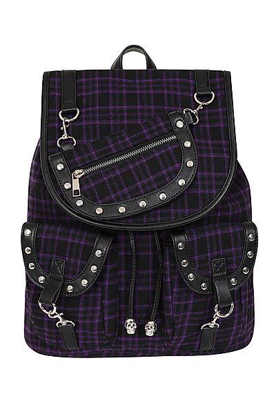 Banned Rucksack Yami Kariert Lila, Karo günstig online kaufen