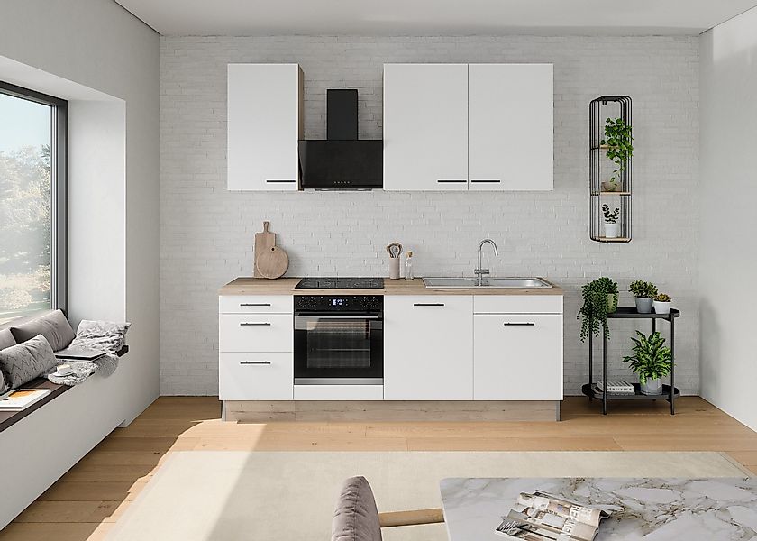 OPTIFIT Küchenzeile "Fiona", Breite 230 cm, mit Hanseatic-E-Geräten in Prem günstig online kaufen