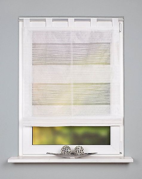 HOME WOHNIDEEN Raffrollo GABI, mit Schlaufen, freihängend, Effektvoile günstig online kaufen