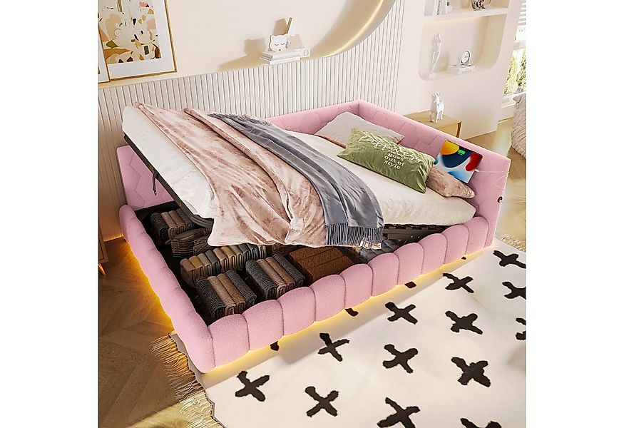 Flieks Daybett, Hydraulisches Polsterbett Tagesbett Schlafsofa 140x200cm mi günstig online kaufen