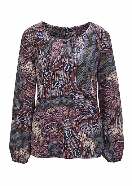 GOLDNER Druckbluse "Druckbluse mit raffinierter Ausschnittlösung" Zierteil günstig online kaufen