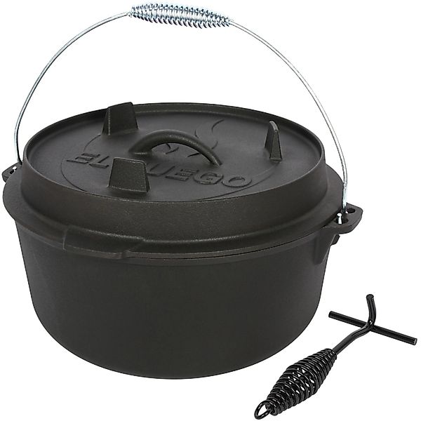 El Fuego Dutch-Oven Gusseisen 7,2, Deckel 1,8, Schwarz günstig online kaufen