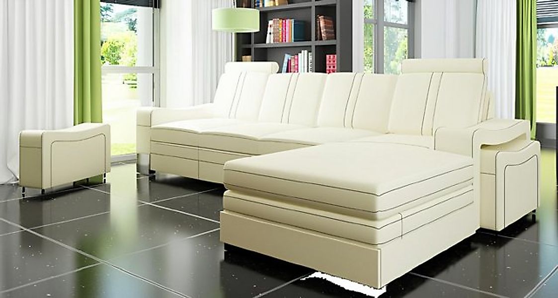 JVmoebel Ecksofa LEDERSOFA LEDERCOUCH LEDERECKSOFA WOHNLANDSCHAFT mit USB,N günstig online kaufen