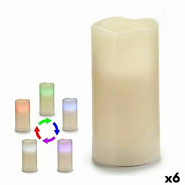 Led Kerze Creme Kunststoff Wachs (7,5 X 14,8 X 7,5 Cm) (6 Stück) günstig online kaufen