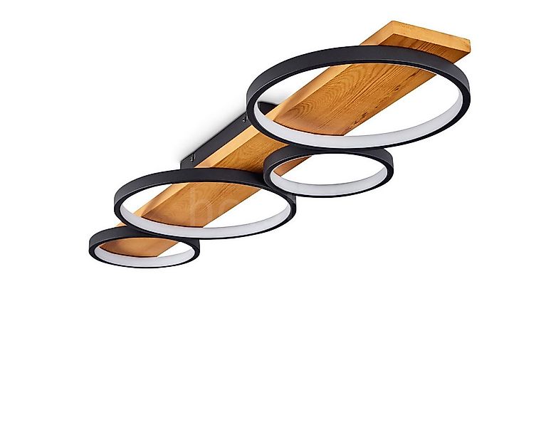hofstein Deckenleuchte »Caces« dimmbare Deckenlampe aus Metall/Holz in Schw günstig online kaufen