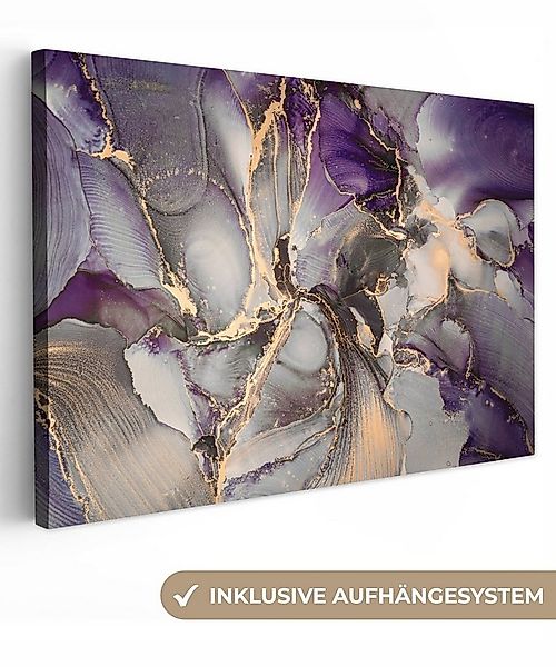 OneMillionCanvasses® Leinwandbild Gold - Lila - Marmor, Fotodruck (1 St), L günstig online kaufen