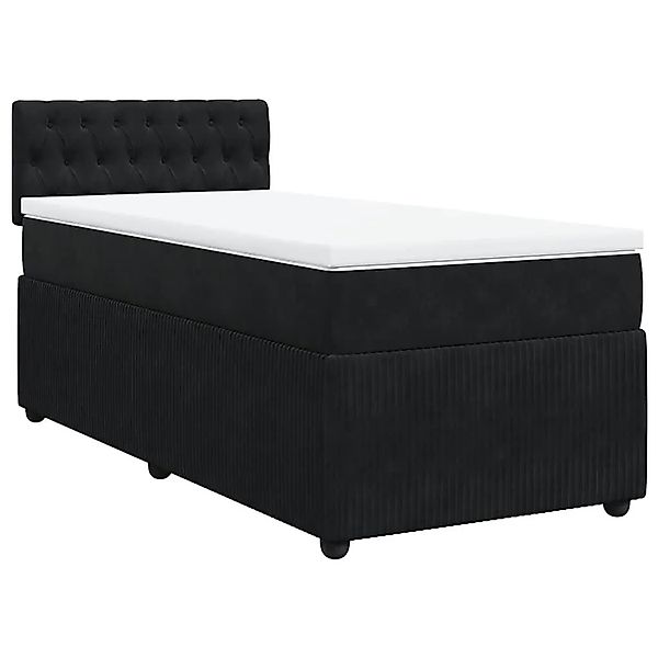 vidaXL Boxspringbett mit Matratze Schwarz 100x200 cm Samt 3287670 günstig online kaufen