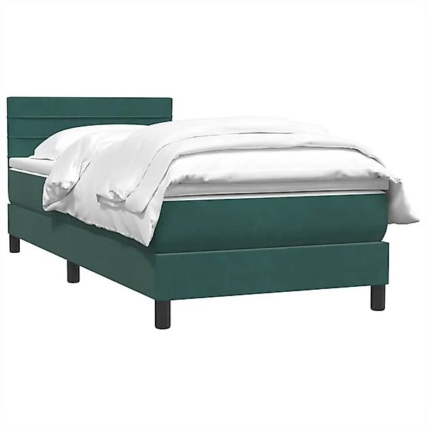 vidaXL Boxspringbett mit Matratze Dunkelgrün 90x210 cm Samt 3316290 günstig online kaufen