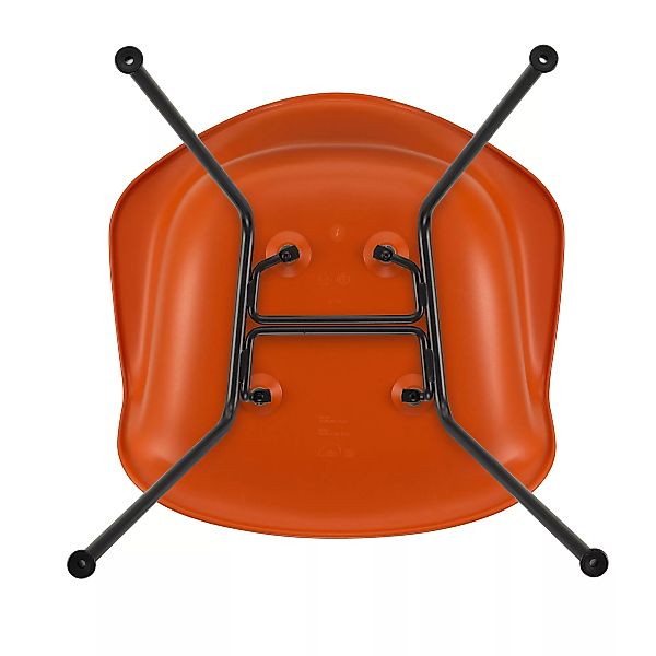 Vitra - Eames Plastic Chair DAX Gestell schwarz - rostiges orange/Sitzschal günstig online kaufen