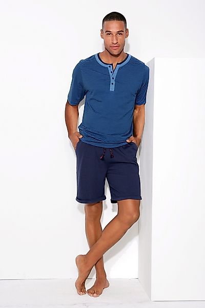 AUTHENTIC LE JOGGER Pyjama, (2 tlg., 1 Stück), Schlafanzug mit aufwendigem günstig online kaufen