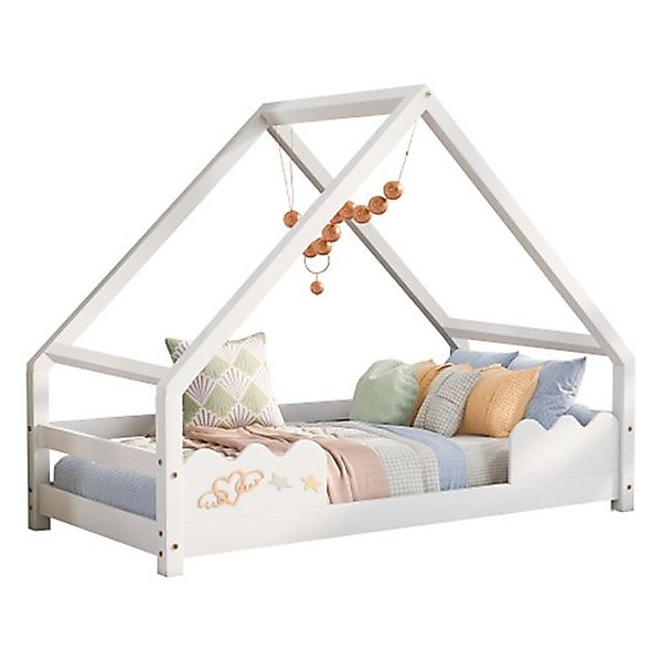 XDeer Kinderbett Hausbett Kinderbett 90x200cm,Holzbett,Jugendbett, Massivho günstig online kaufen