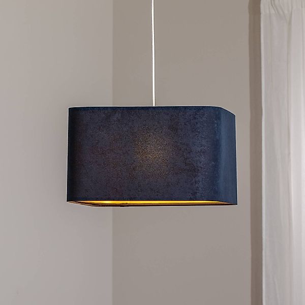Hängeleuchte Kwadro, dunkelblau, 40 x 40 cm, Velourstoff günstig online kaufen