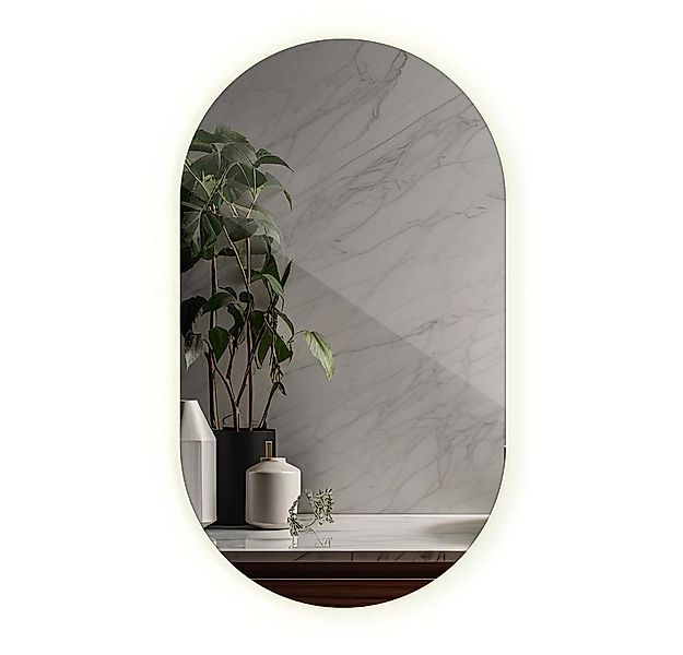 Tulup LED-Lichtspiegel Ovaler LED Spiegel Badspiegel Beleuchtung LED (Neutr günstig online kaufen