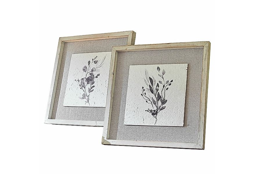 Mirabeau Wanddekoobjekt Bild 2er Set Ylivane weiß günstig online kaufen