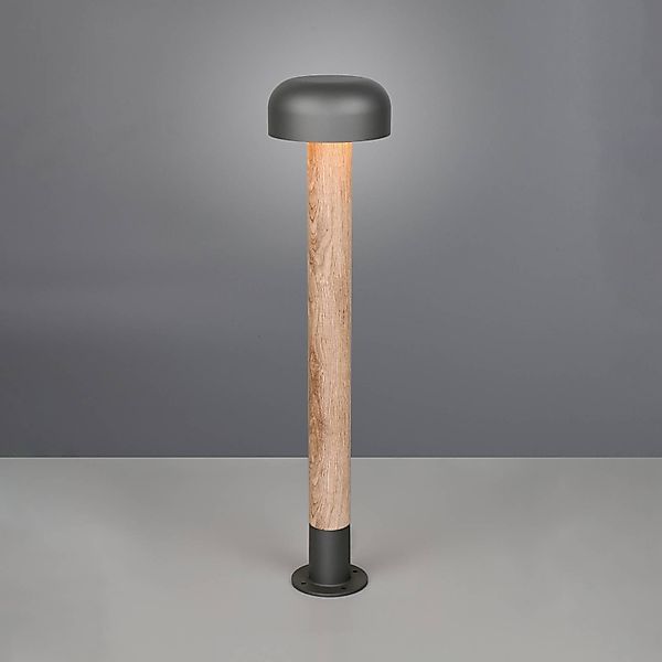 Wegeleuchte FRASER, Holzoptik, Höhe 85 cm, Metall, IP54 günstig online kaufen