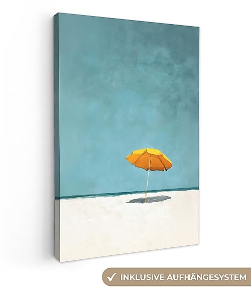 OneMillionCanvasses® Leinwandbild Sonnenschirm - Gelb - günstig online kaufen