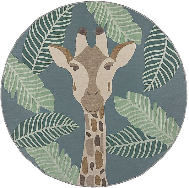 FLAIR RUGS Teppich "Eric Giraffe" rund 2 mm Höhe Outdoor geeignet günstig online kaufen
