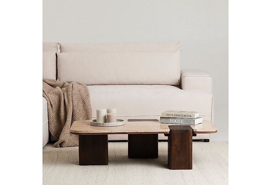 IDIMEX Couchtisch SURAT, Wohnzimmertisch 100x60 cm aus Mangoholz und Traver günstig online kaufen