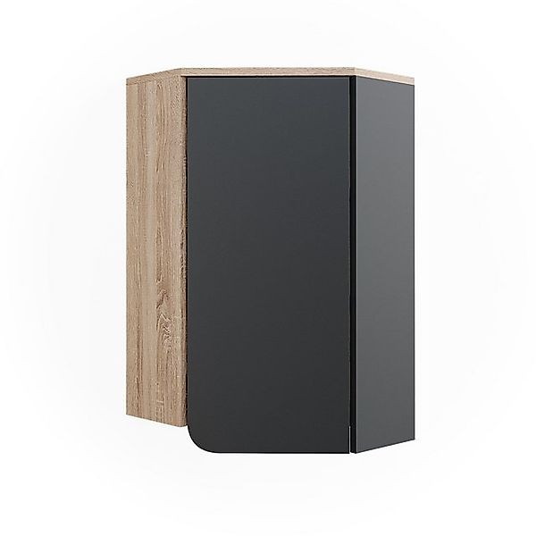 Vicco Eckhängeschrank Karen Anthrazit 50 x 75 cm mit Tür und Offenen Fächer günstig online kaufen