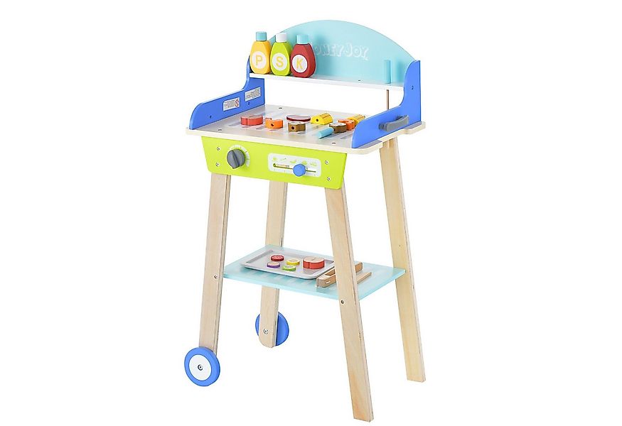 COSTWAY Outdoor-Spielküche Kinderküche, 21 tlg. Zubehör & Räder günstig online kaufen