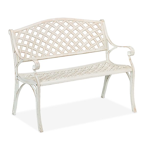 relaxdays Gartenbank antik weiß günstig online kaufen