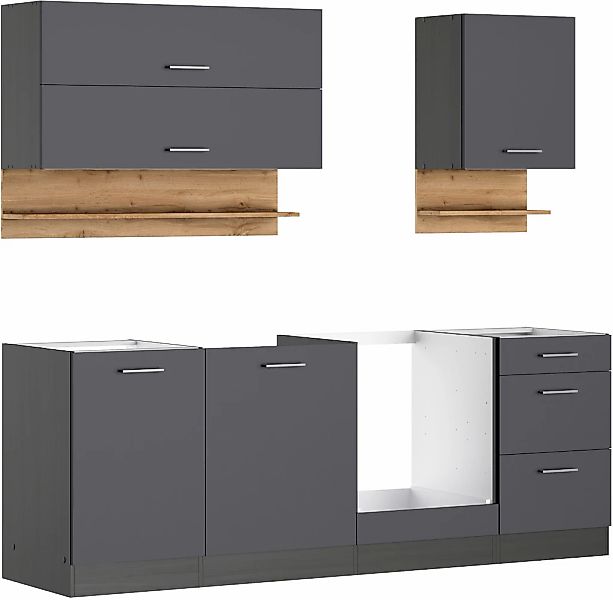 KOCHSTATION Küchenzeile "KS-Milan", 220 cm breit, robuste Metallauszüge, vi günstig online kaufen