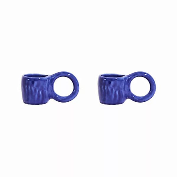 Espressotasse Donut Small keramik blau / Ø 6 x H 5,5 cm - 2er-Set - Petite günstig online kaufen