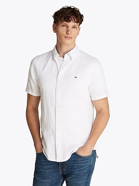 Tommy Hilfiger Kurzarmhemd LINEN BLEND SOLID SS Regular Fit SHIRT mit Butto günstig online kaufen