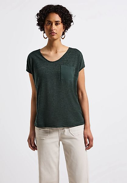 STREET ONE T-Shirt, mit abgerundetem V-Ausschnitt günstig online kaufen