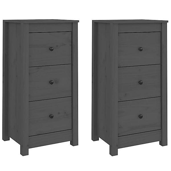 vidaXL Sideboards 2 Stk Grau 40x35x80 cm Massivholz Kiefer 813744 günstig online kaufen