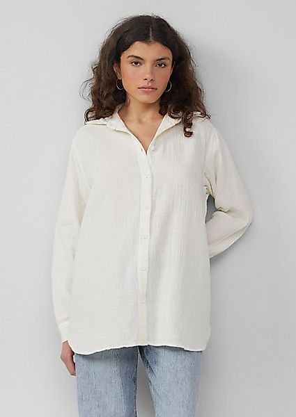 QS Langarmbluse Hemdbluse aus Musselin im Oversize-Schnitt günstig online kaufen