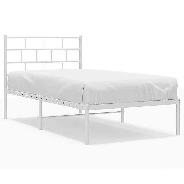 vidaXL Bettgestell mit Kopfteil Metall Weiß 75x190 cm Modell 111897670 günstig online kaufen