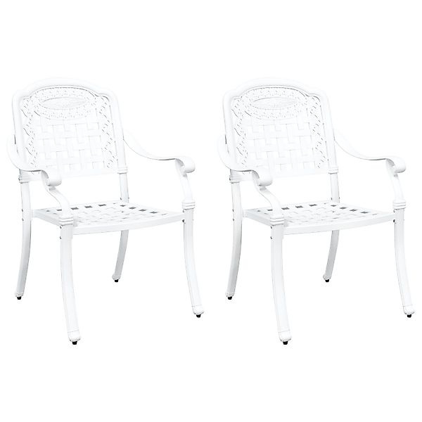 vidaXL Gartenstuhl Gartenstühle 2 Stk. Weiß günstig online kaufen