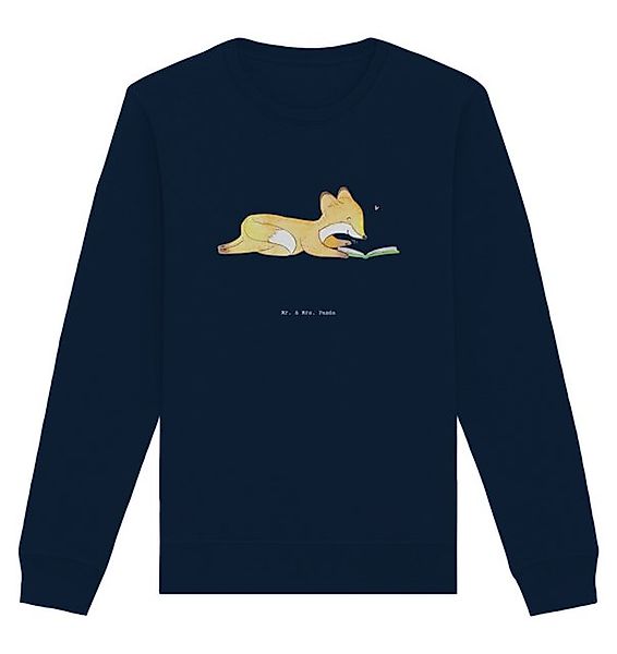 Mr. & Mrs. Panda Longpullover Fuchs Lesen Größe S - French Navy - Geschenk, günstig online kaufen
