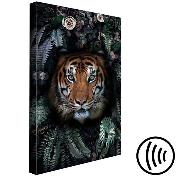 Wandbild Tiger in Leaves (1 Part) Vertical XXL günstig online kaufen