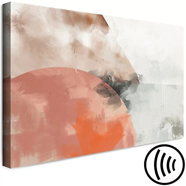 Wandbild Farben-Geflecht - moderne Abstraktion auf grauem Boho-Stil-Hinterg günstig online kaufen