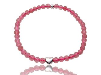 Steinfixx® Perlenarmband Edelstein Erdbeerquarz mit 925 günstig online kaufen