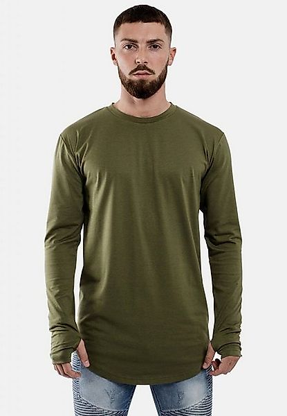 Blackskies T-Shirt Round Langarm Longshirt T-Shirt Olive Medium günstig online kaufen