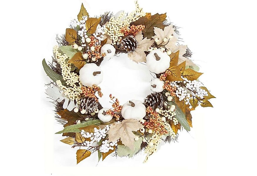 Kunstkranz 45/55 cm Herbstkranz, Herbstfarben Kürbis Beeren Kranz, Coonoor, günstig online kaufen
