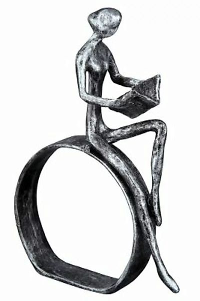 Casablanca by GILDE Design Skulptur Leserin silber günstig online kaufen