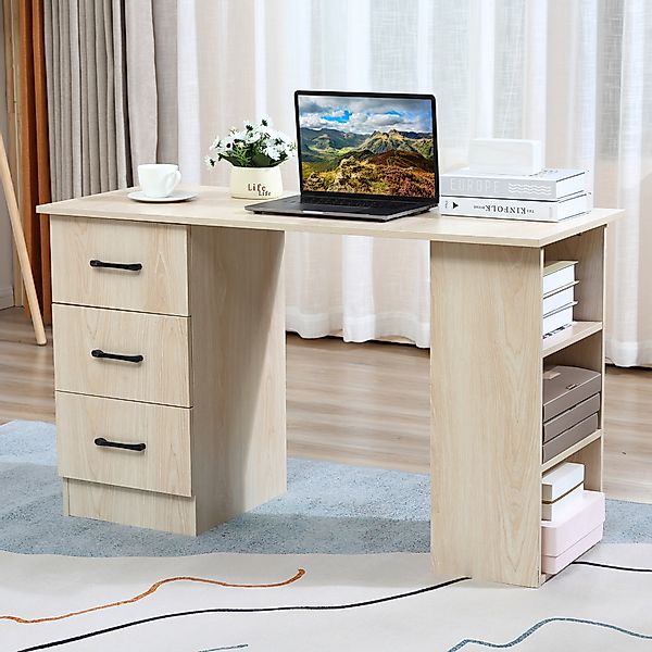 HOMCOM Schreibtisch Computertisch Bürotisch Arbeitstisch Regal mit 3 Schubl günstig online kaufen