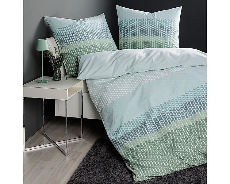 Janine Bettwäsche Davos 65171 grün, Biber, 2 teilig günstig online kaufen