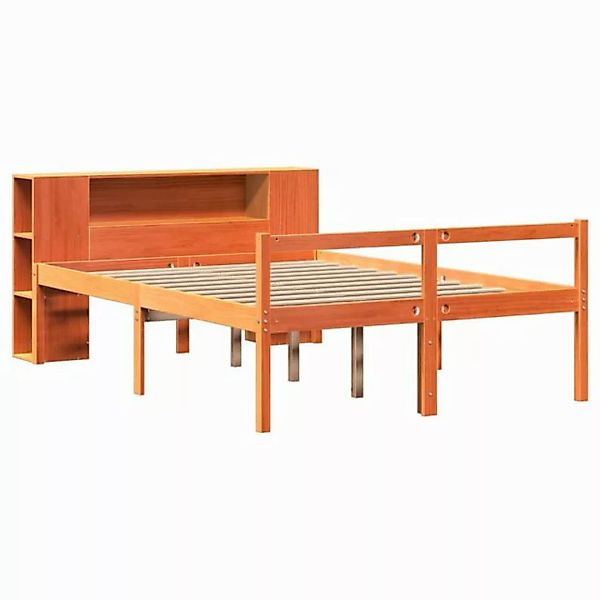 vidaXL Bett Massivholzbett ohne Matratze Wachsbraun 135x190 cm Massivholz günstig online kaufen