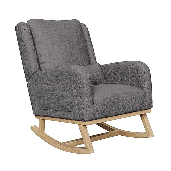 PXloue Schaukelstuhl Polsterstuhl mit Kissen-Relaxsessel mit Armlehne Grau günstig online kaufen