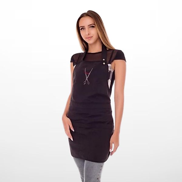 STM Company Kittelschürze Friseurschürze mit Strass-Bild günstig online kaufen