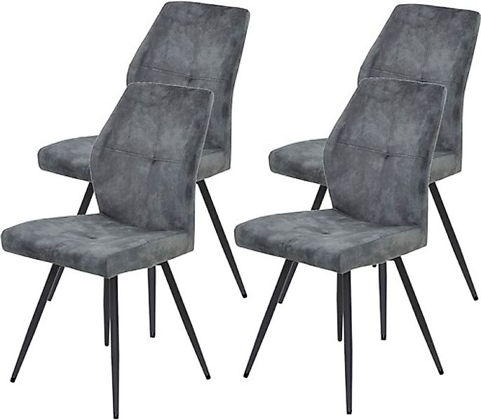 HELA 4-Fußstuhl »ALLY« (Set) 4 Stk.4-Fuß, 360° drehbar, gepolstert, Vintage günstig online kaufen