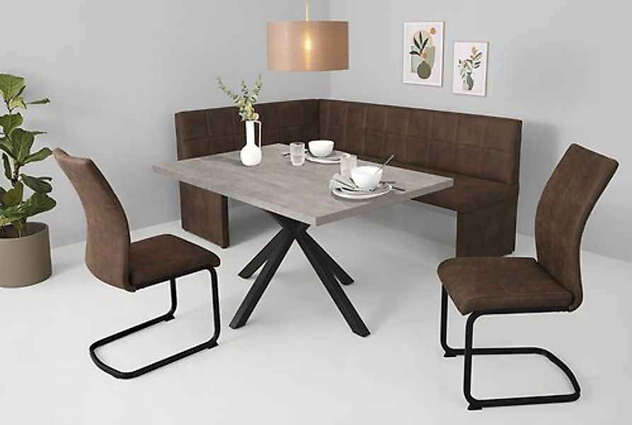 HELA Essgruppe »SPREE« 4 Stk. tlg. Esstisch 140x90 cm mit Dickkante, Microf günstig online kaufen