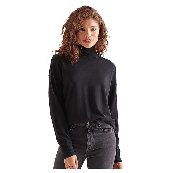 Superdry Merino Drop Shoulder Rollkragen Sweater M Black günstig online kaufen