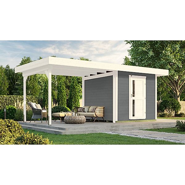 Weka Holz-Gartenhaus Designhaus 172 Flachdach Lackiert 375 cm günstig online kaufen